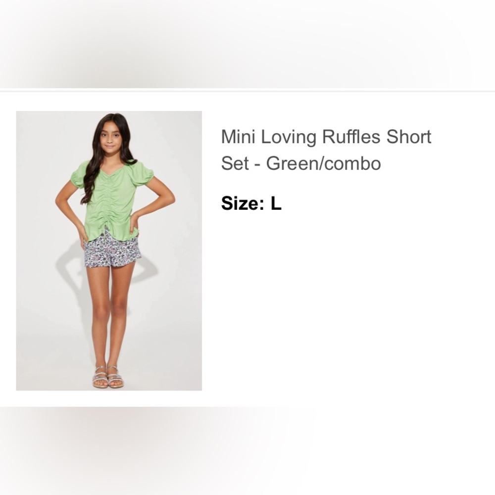 Mini Valley Girl Short Set - Blue/combo